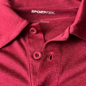 Sport tek mens heather red polo large